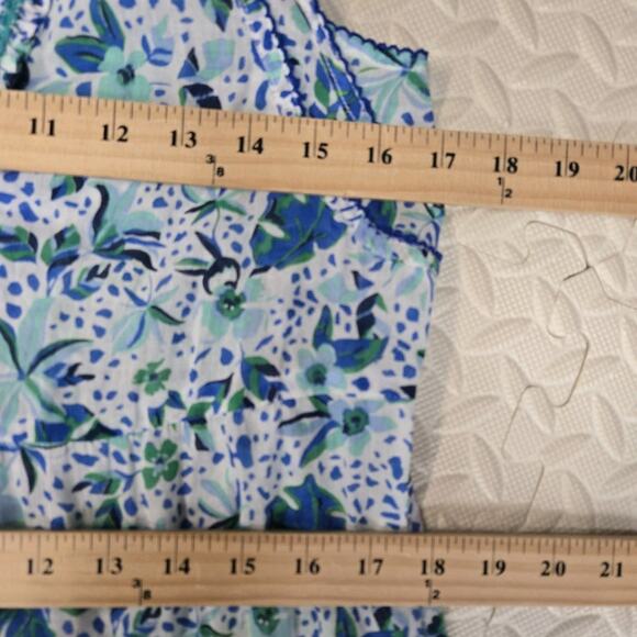 Poupette St Barth Maxi Dress Womens XS Sleeveless Blue White Floral Coquette - Picture 12 of 12